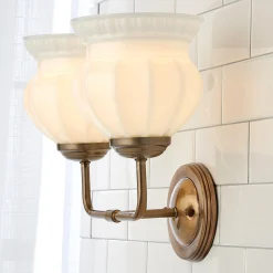 Chris Loves Julia Marlo Vanity Light - 2 Light - Milk Glass