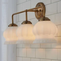 Chris Loves Julia Marlo Vanity Light - 3 Light - Milk Glass