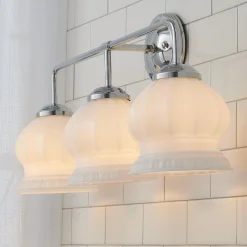 Chris Loves Julia Marlo Vanity Light - 3 Light - Milk Glass