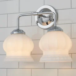 Chris Loves Julia Marlo Vanity Light - 2 Light - Milk Glass