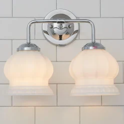 Chris Loves Julia Marlo Vanity Light - 2 Light - Milk Glass