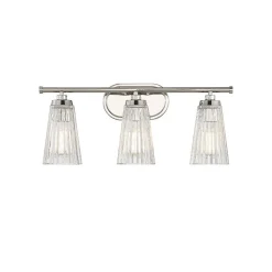 Cinematheque Ribbed Glass Vanity Light - 3 Light