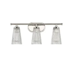 Cinematheque Ribbed Glass Vanity Light - 3 Light