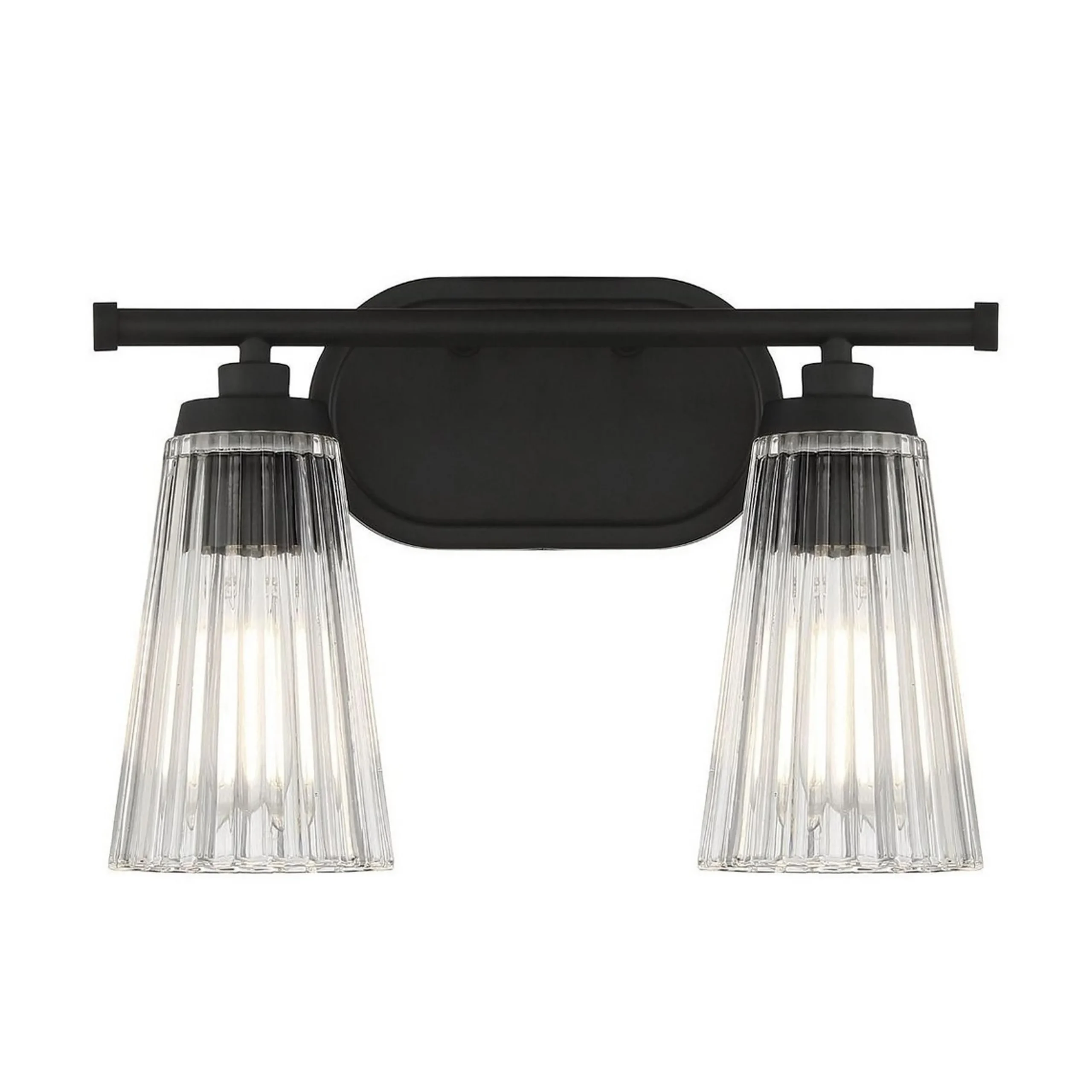 Cinematheque Ribbed Glass Vanity Light - 2 Light