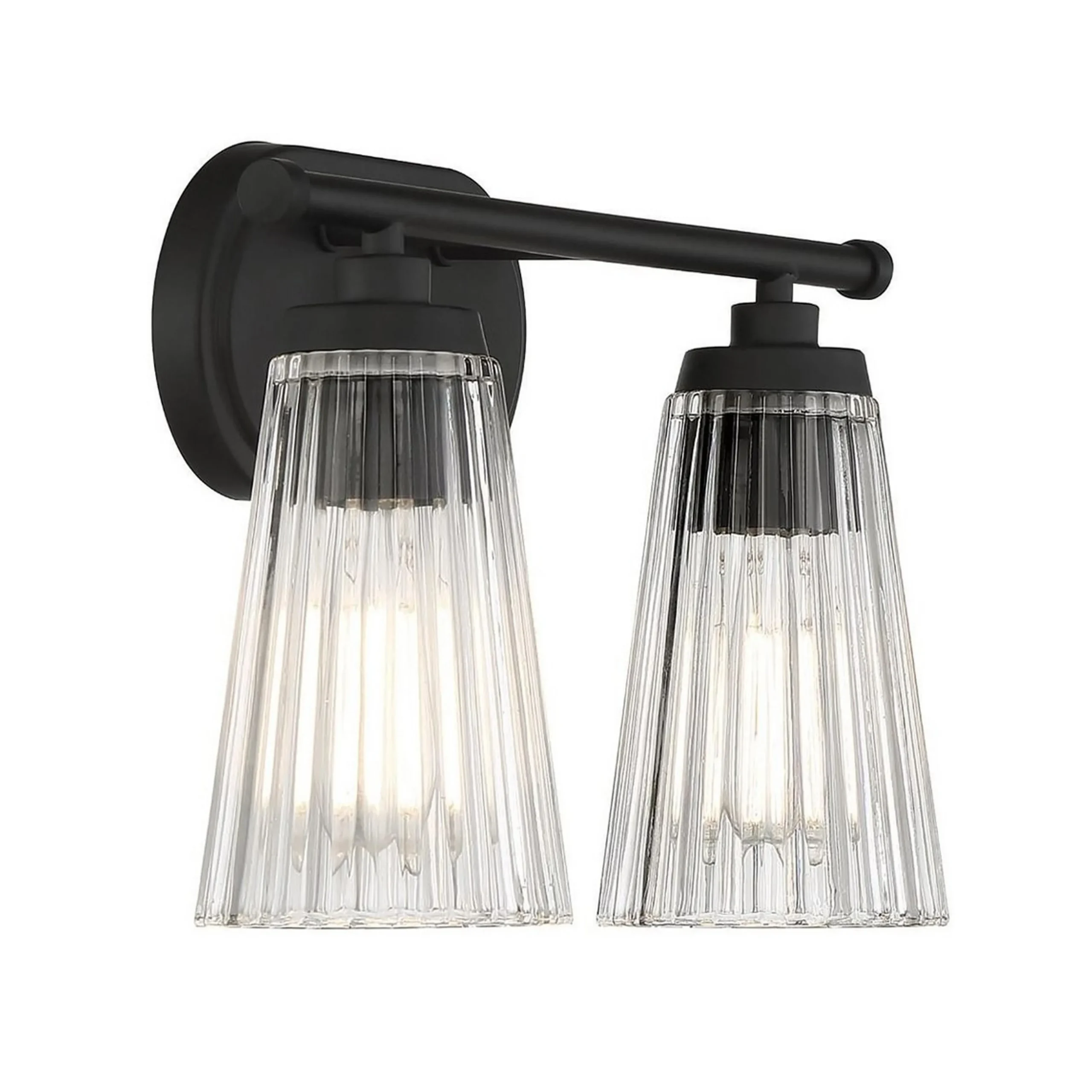 Cinematheque Ribbed Glass Vanity Light - 2 Light