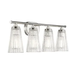Cinematheque Ribbed Glass Vanity Light - 4 Light