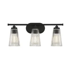 Cinematheque Ribbed Glass Vanity Light - 3 Light