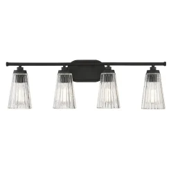 Cinematheque Ribbed Glass Vanity Light - 4 Light
