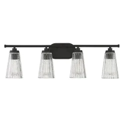 Cinematheque Ribbed Glass Vanity Light - 4 Light
