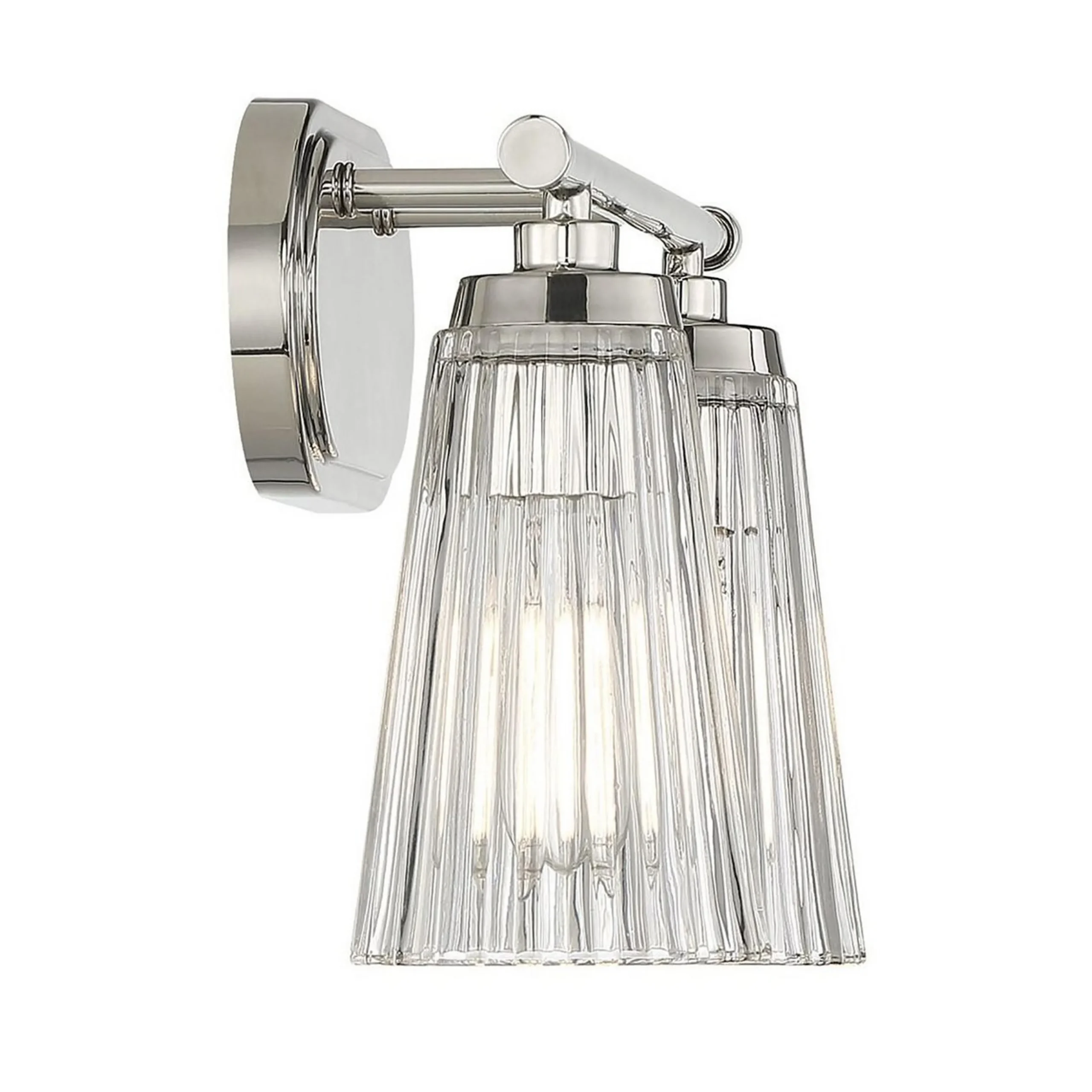Cinematheque Ribbed Glass Vanity Light - 2 Light