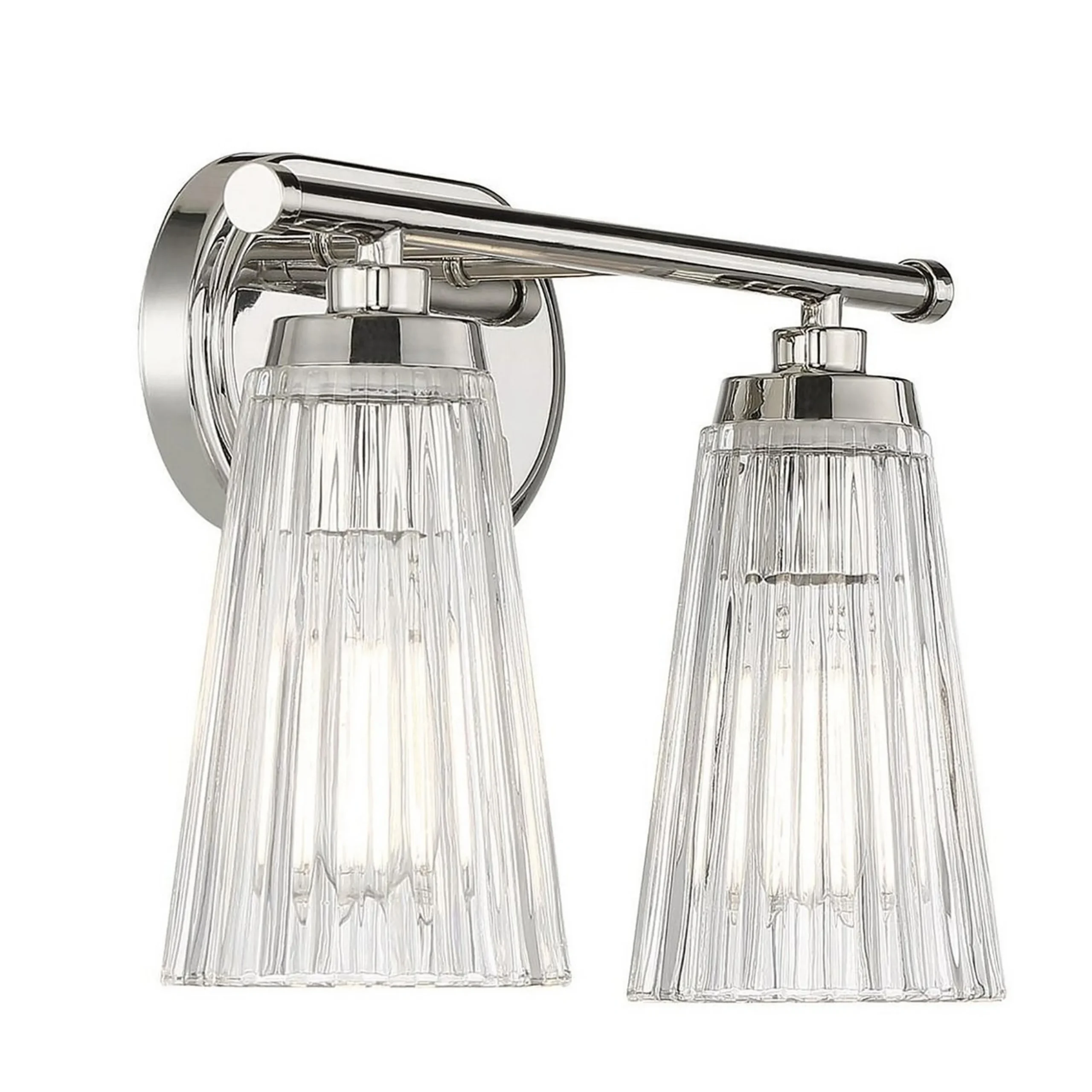 Cinematheque Ribbed Glass Vanity Light - 2 Light