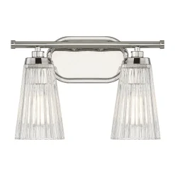 Cinematheque Ribbed Glass Vanity Light - 2 Light