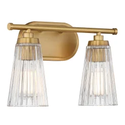 Cinematheque Ribbed Glass Vanity Light - 2 Light