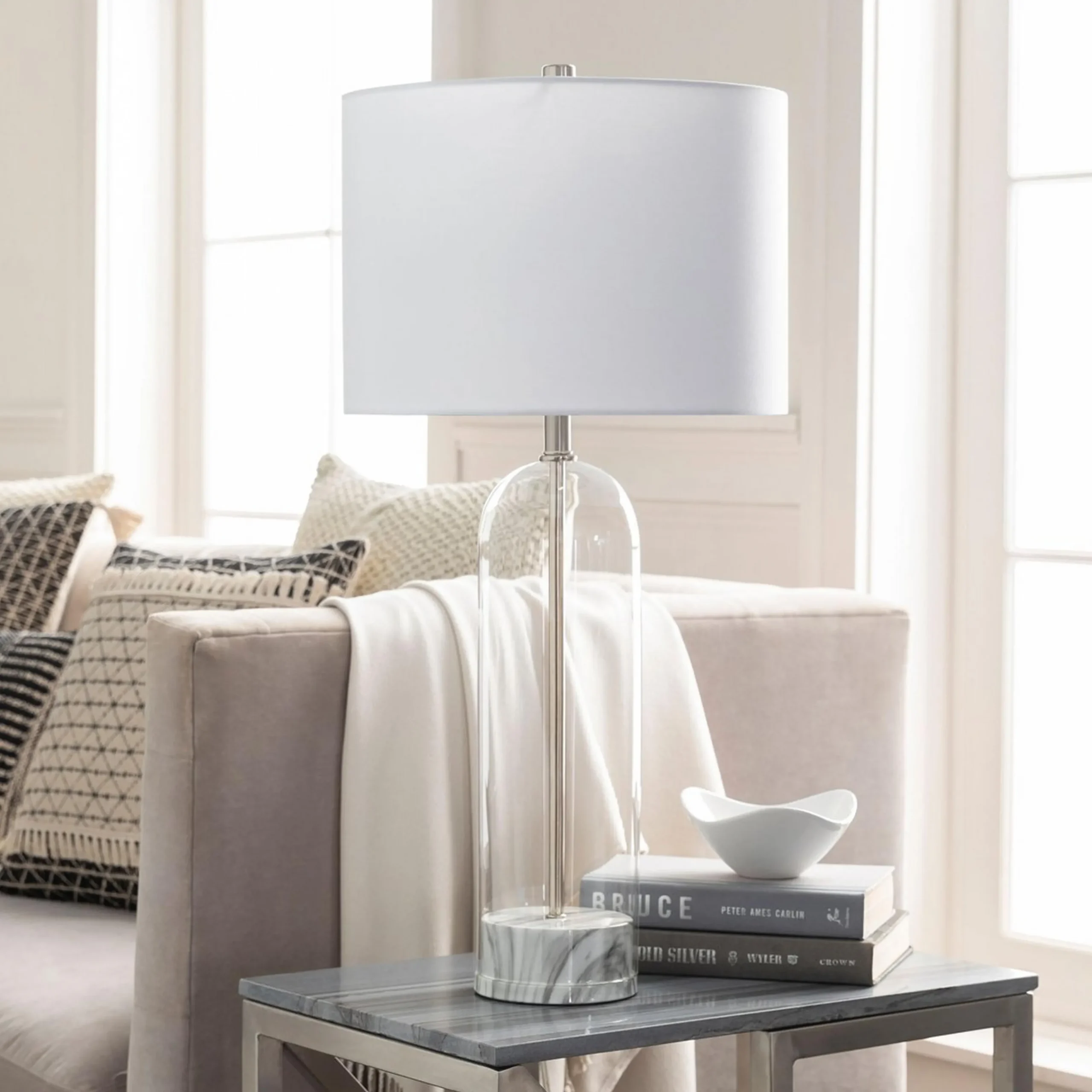 Clara Table Lamp - Faux Marble