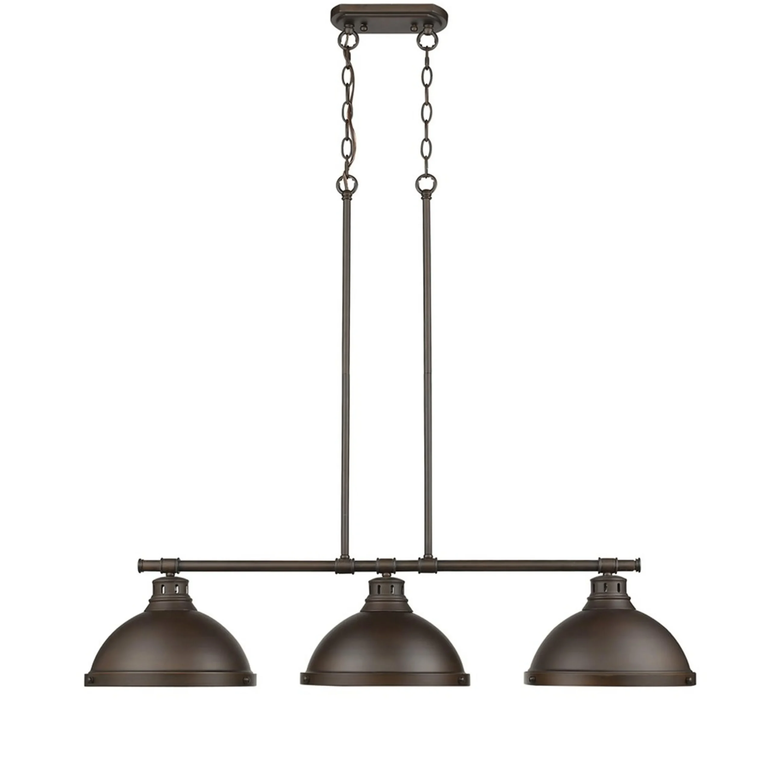 Classic Dome Metal Island Chandelier - 3 Light