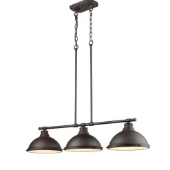 Classic Dome Metal Island Chandelier - 3 Light