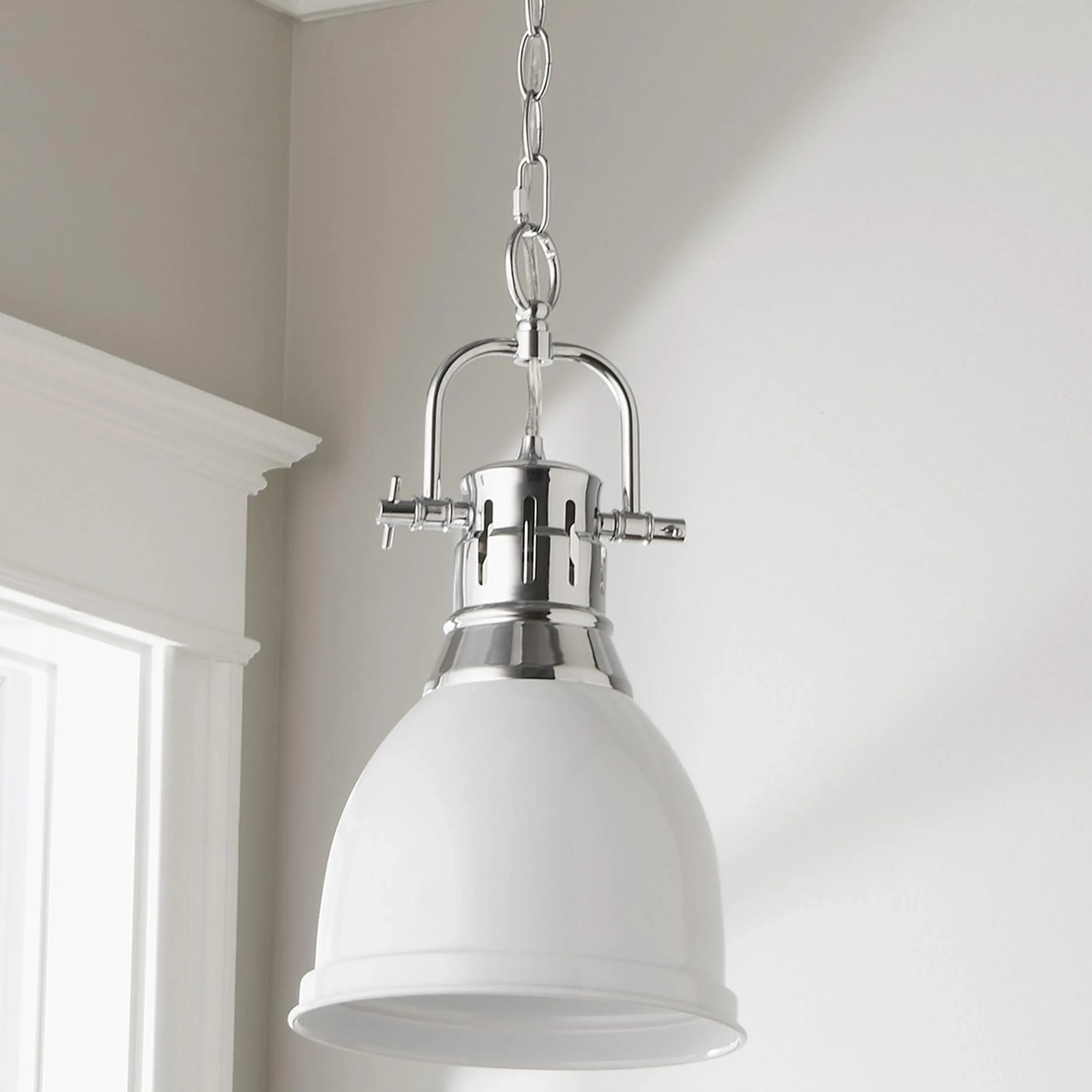 Classic Dome Shade Pendant Light with Chain - Small