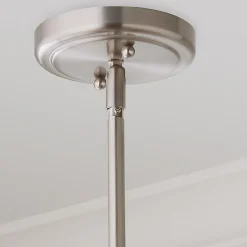 Classic Dome Shade Pendant Light with Rod - Large