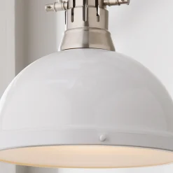 Classic Dome Shade Pendant Light with Rod - Large