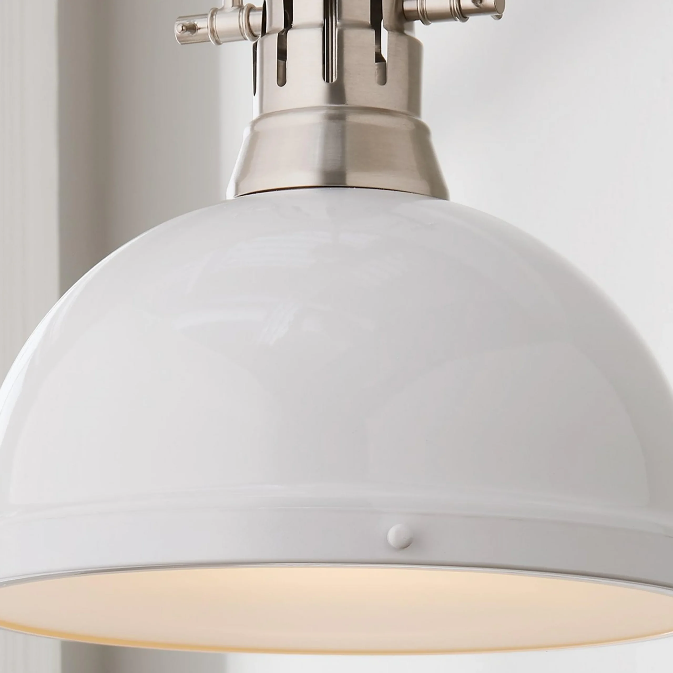 Classic Dome Shade Pendant Light with Rod - Large