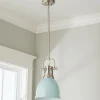 Classic Dome Shade Pendant Light with Rod - Small