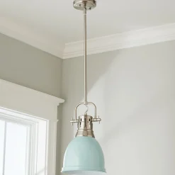 Classic Dome Shade Pendant Light with Rod - Small