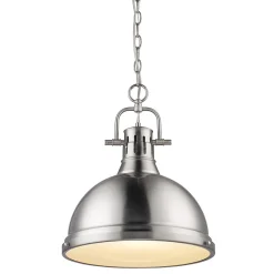 Classic Dome Shade Pendant Light with Chain - Large