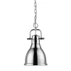 Classic Dome Shade Pendant Light with Chain - Small