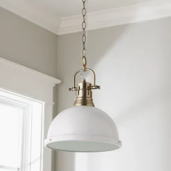 Classic Dome Shade Pendant Light with Chain - Large