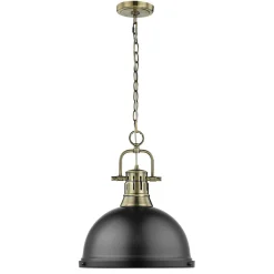 Classic Dome Shade Pendant Light with Chain - Large