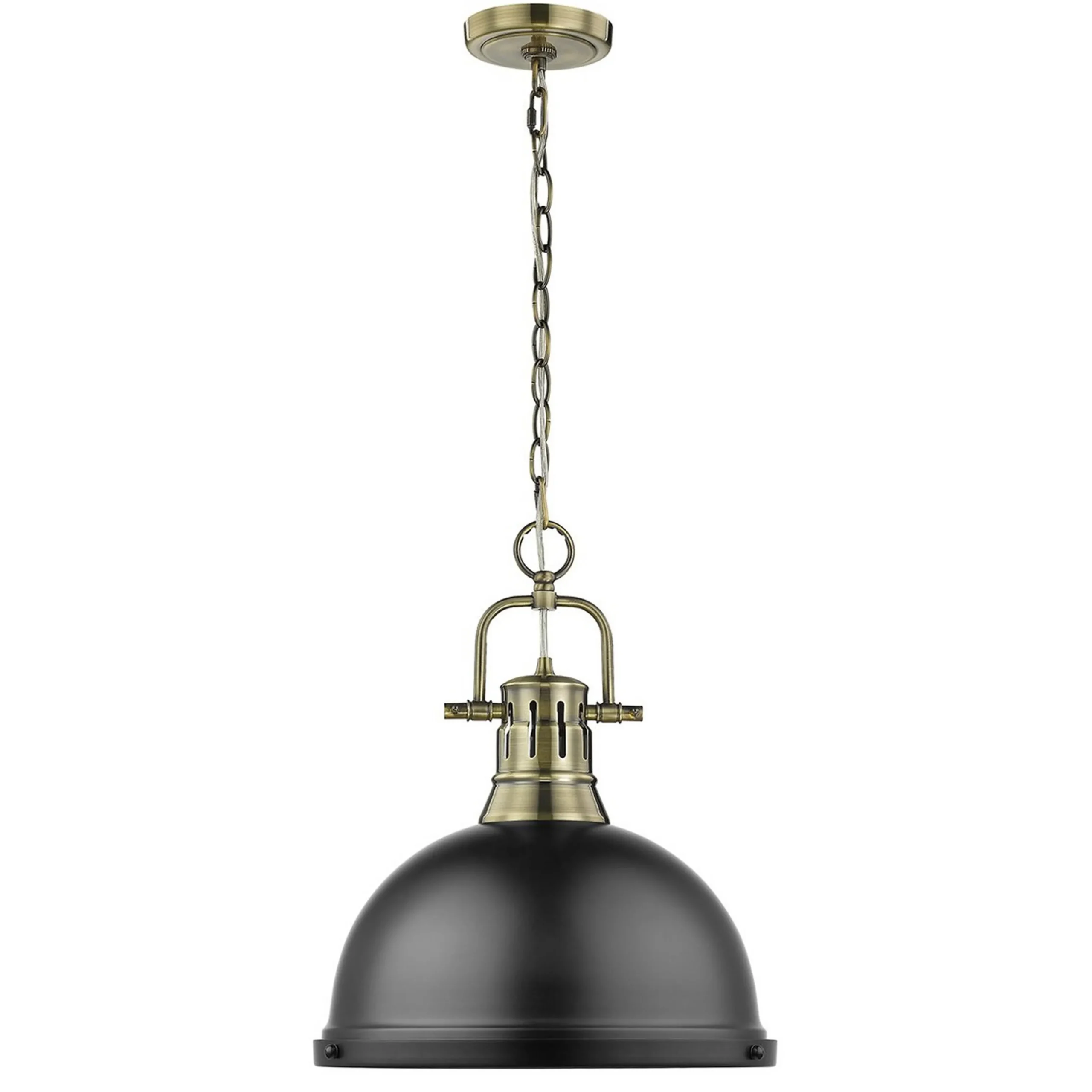Classic Dome Shade Pendant Light with Chain - Large