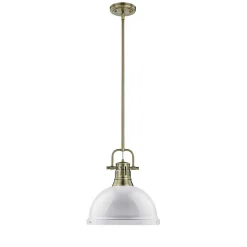 Classic Dome Shade Pendant Light with Rod - Large