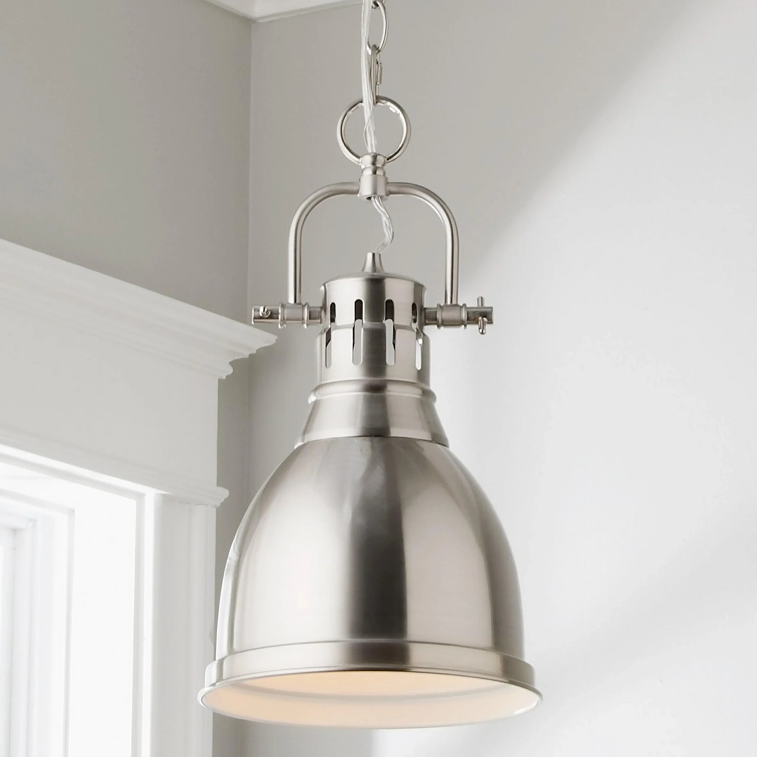 Classic Dome Shade Pendant Light with Chain - Small