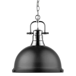 Classic Dome Shade Pendant Light with Chain - Large