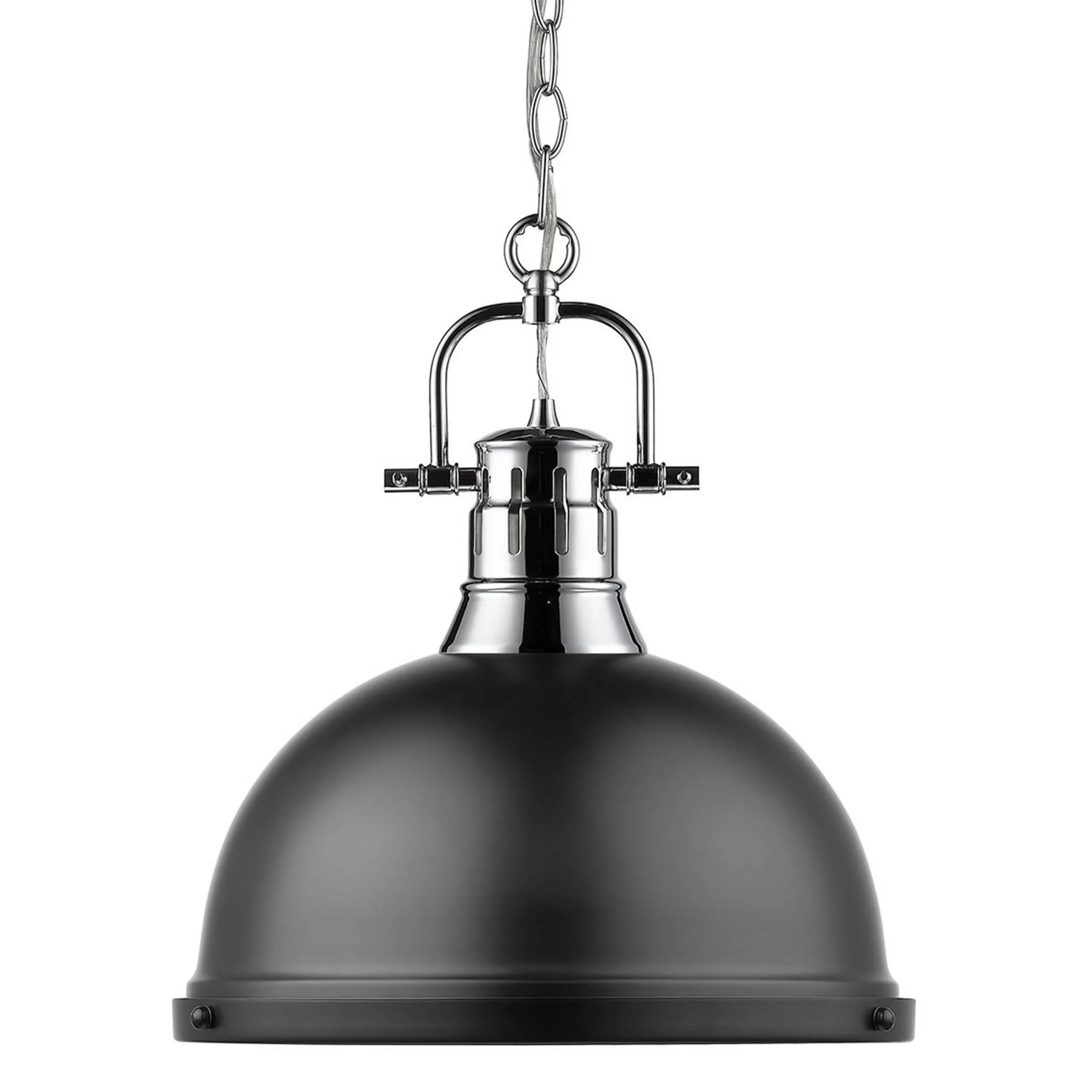 Classic Dome Shade Pendant Light with Chain - Large