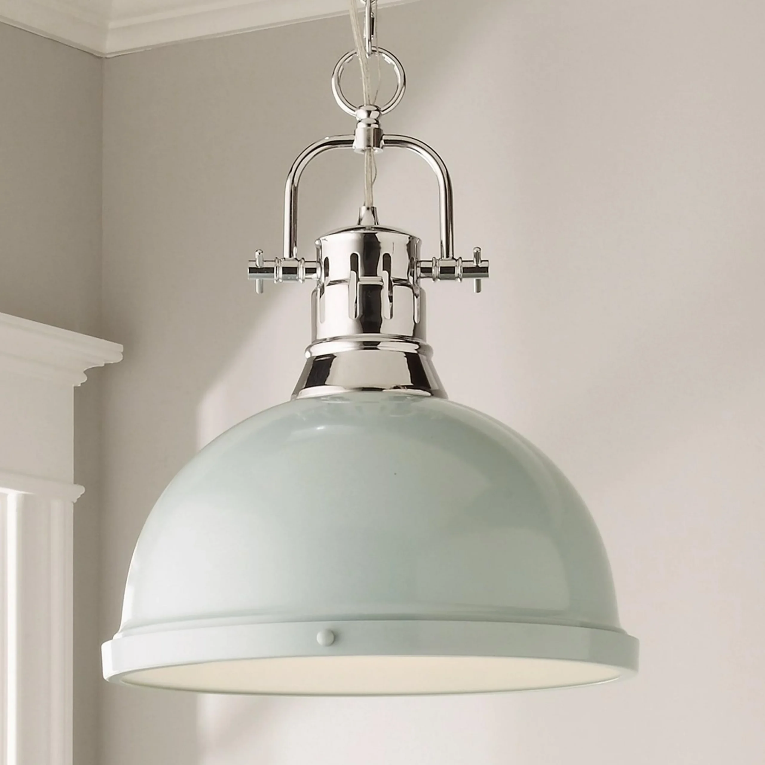 Classic Dome Shade Pendant Light with Chain - Large