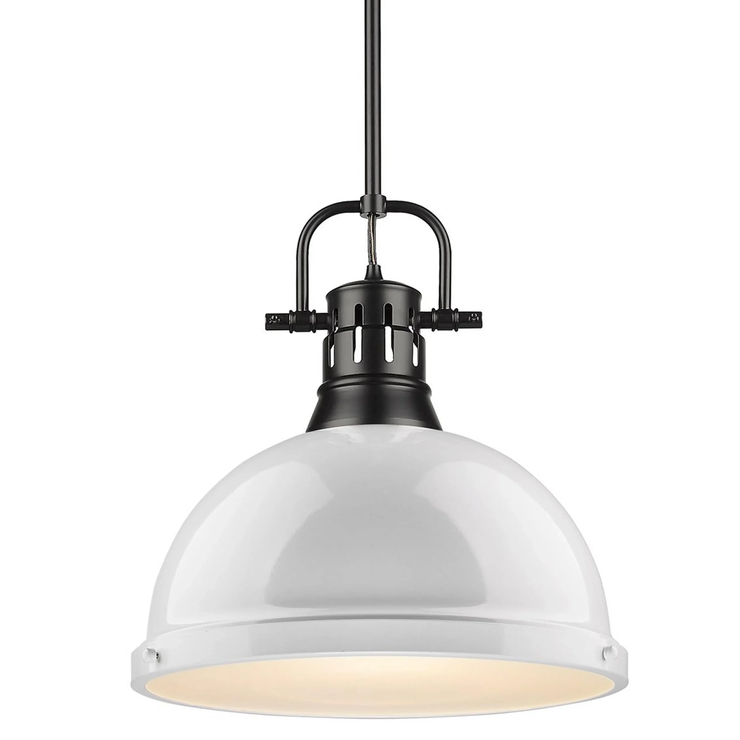 Classic Dome Shade Pendant Light with Rod - Large