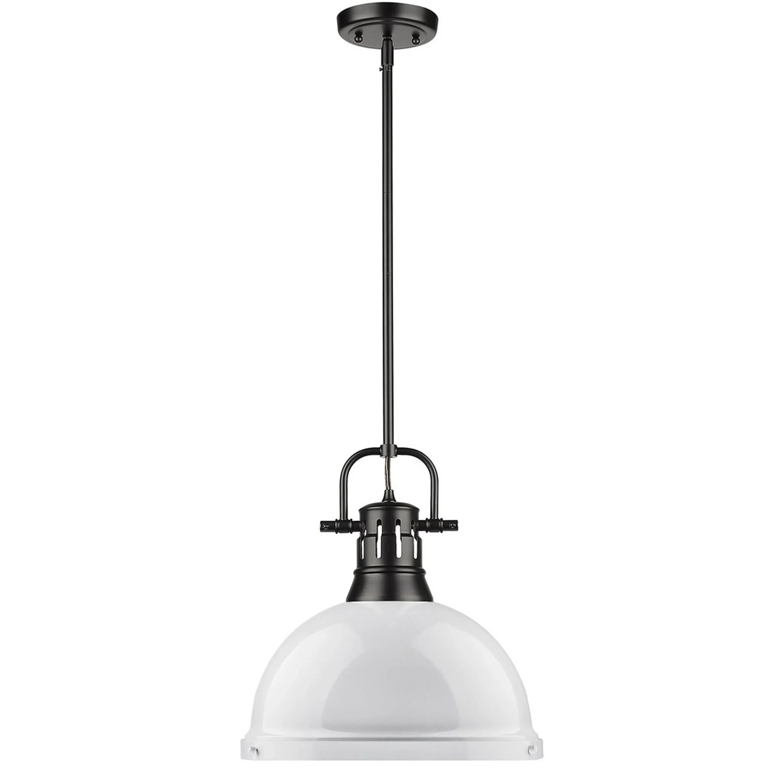 Classic Dome Shade Pendant Light with Rod - Large