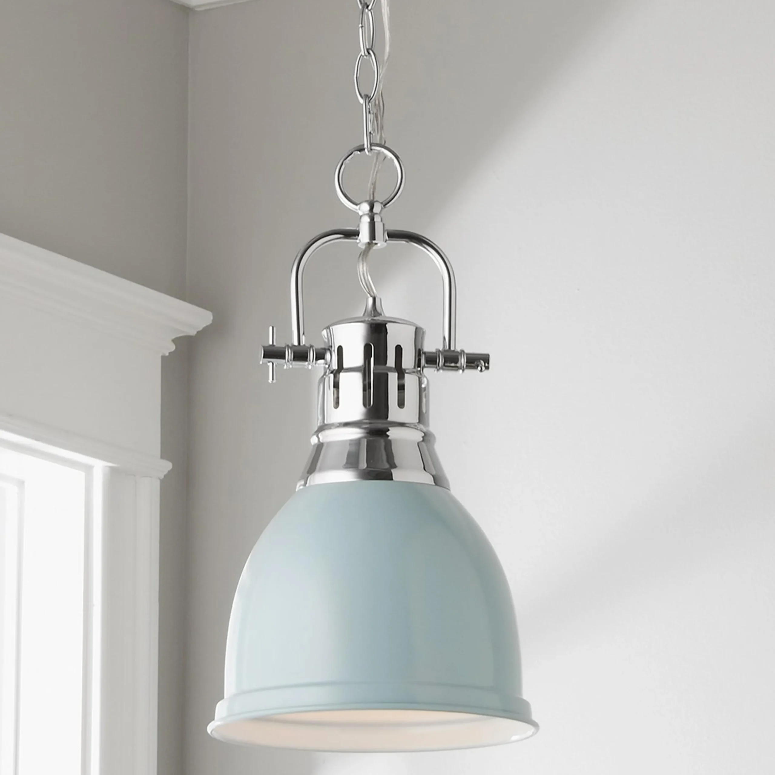 Classic Dome Shade Pendant Light with Chain - Small