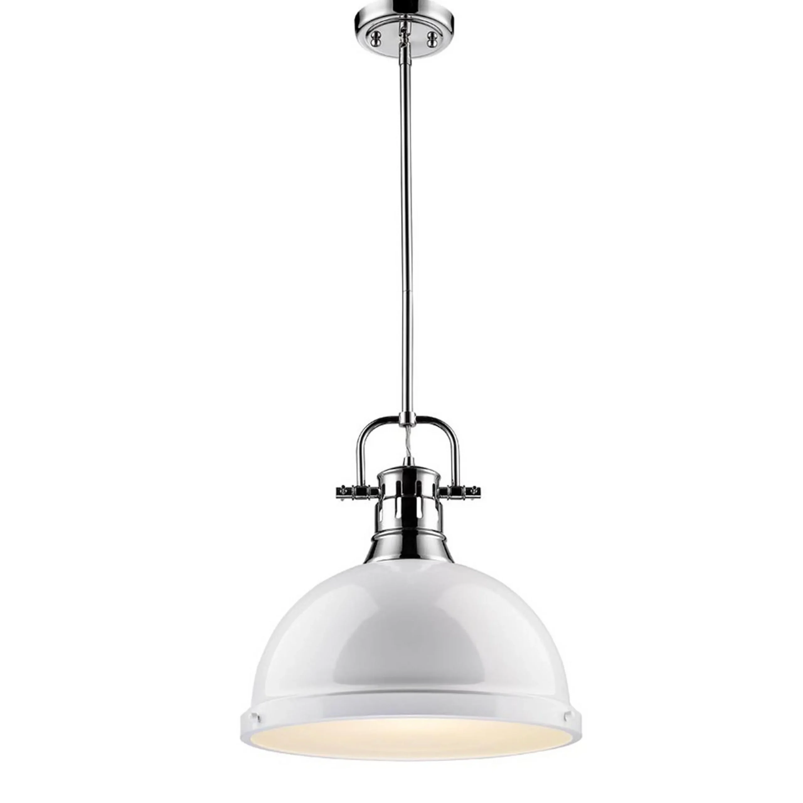 Classic Dome Shade Pendant Light with Rod - Large