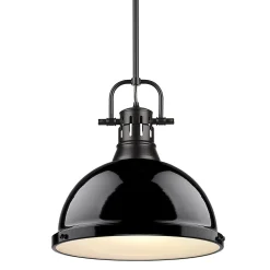 Classic Dome Shade Pendant Light with Rod - Large