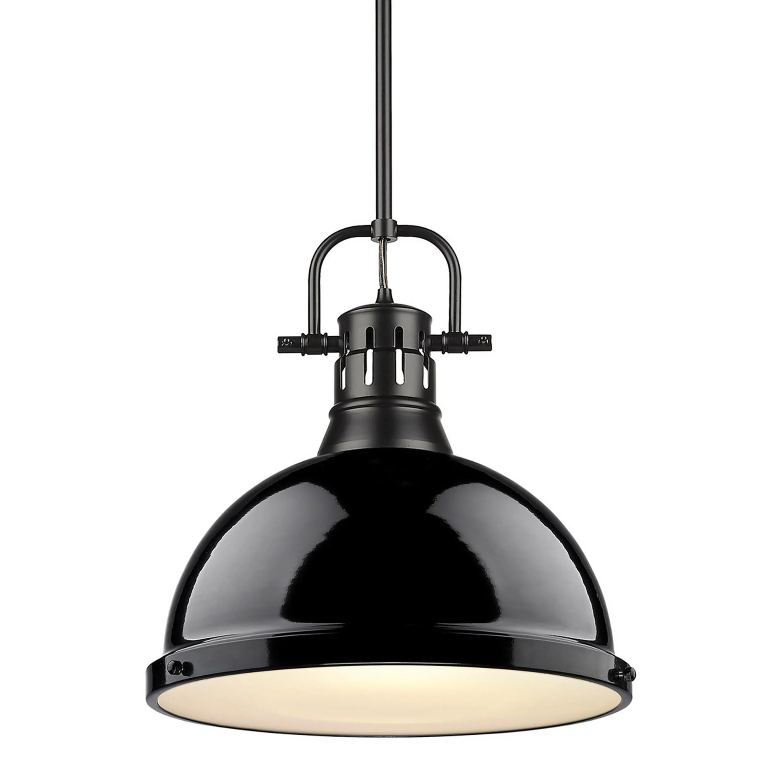 Classic Dome Shade Pendant Light with Rod - Large