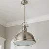 Classic Dome Shade Pendant Light with Rod - Large