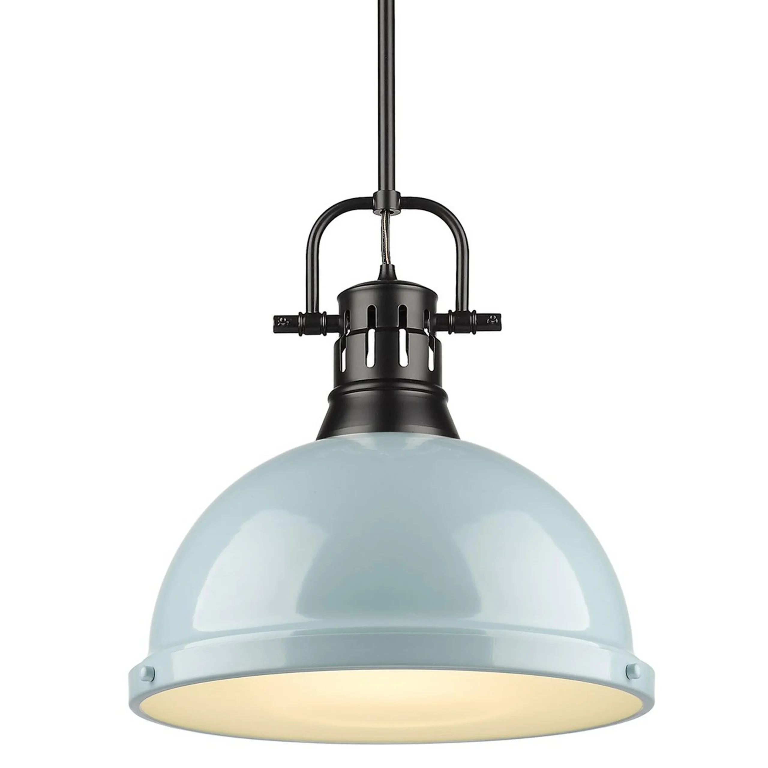 Classic Dome Shade Pendant Light with Rod - Large