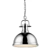 Classic Dome Shade Pendant Light with Chain - Large