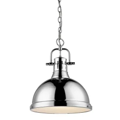 Classic Dome Shade Pendant Light with Chain - Large