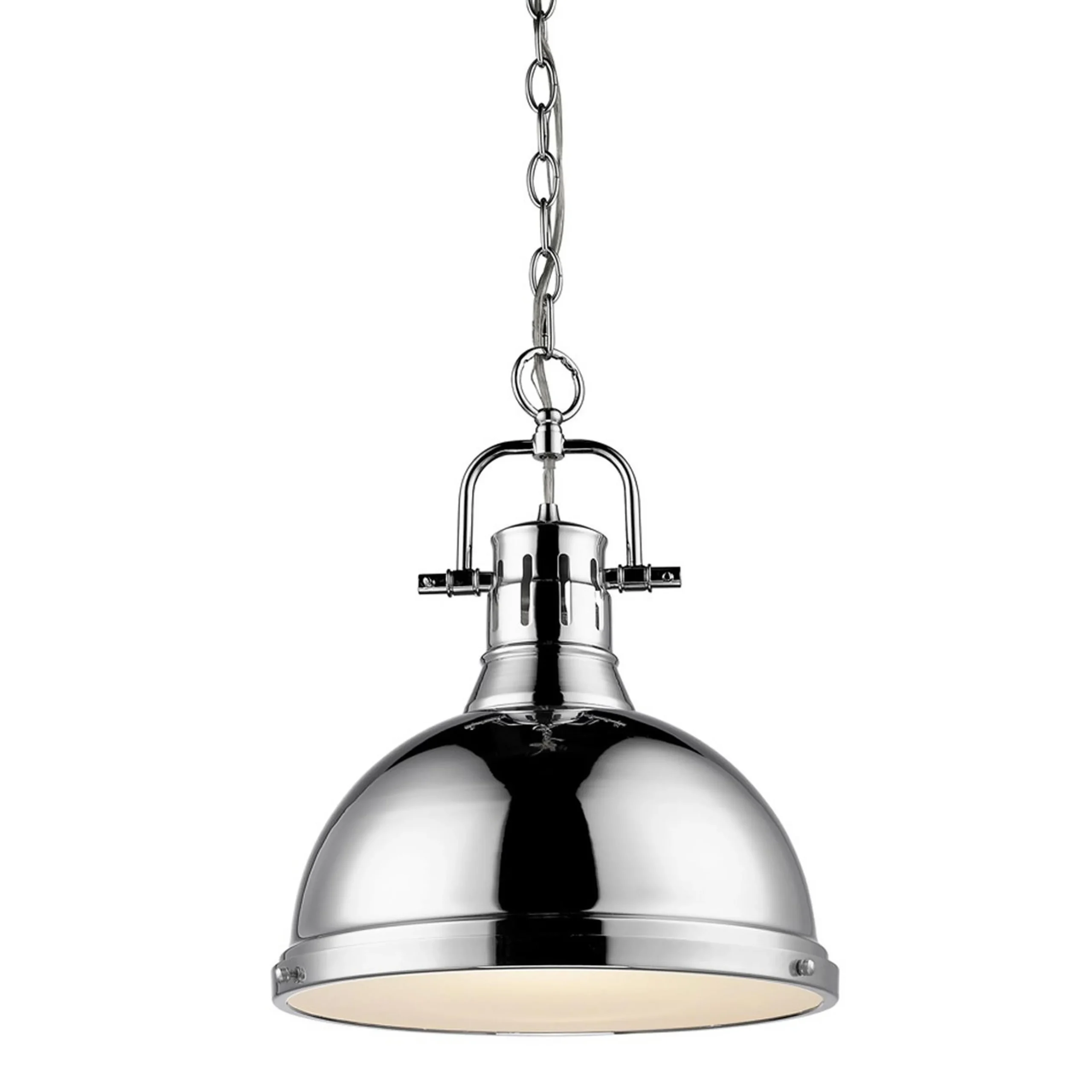 Classic Dome Shade Pendant Light with Chain - Large