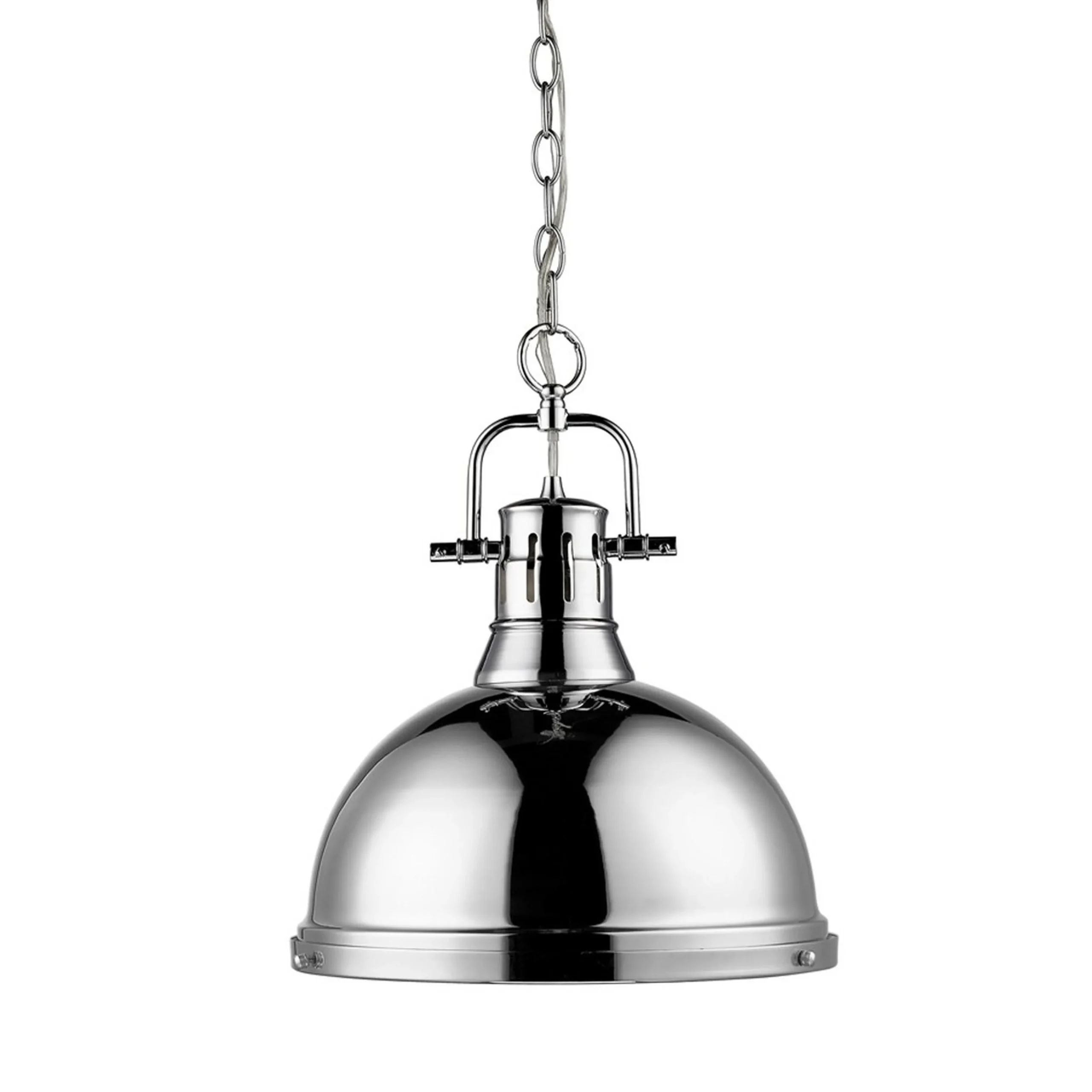 Classic Dome Shade Pendant Light with Chain - Large