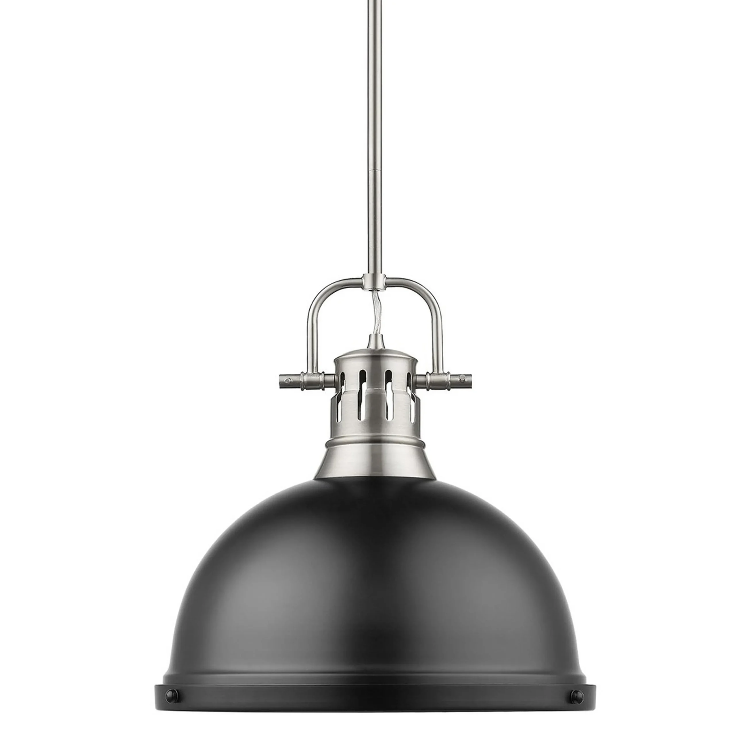 Classic Dome Shade Pendant Light with Rod - Large