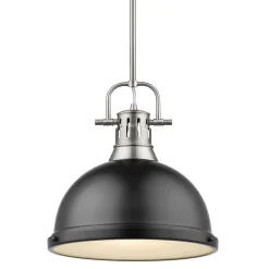 Classic Dome Shade Pendant Light with Rod - Large